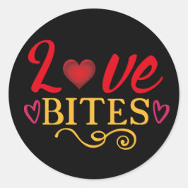 Happy Valentine's Day Elegante Skript Herz Text Runder Aufkleber
