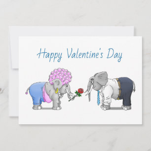 Happy Valentines Day Elephants Feiertagskarte