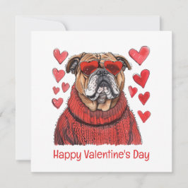Happy Valentines Day English Bulldog Feiertagskarte