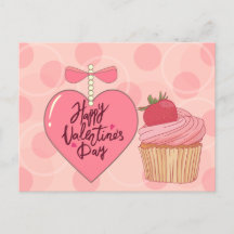 Happy Valentine's Day Erdbeere Cupcake