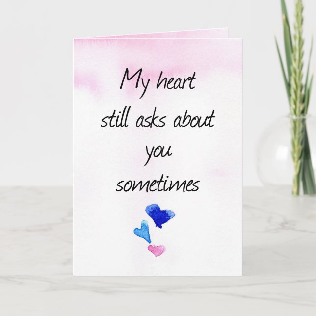 Happy Valentine's Day Ex Girlfriend Hearts Pink Karte (Vorderseite)