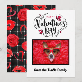 Happy Valentine's Day Family Hund Foto Valentine Mitteilungskarte