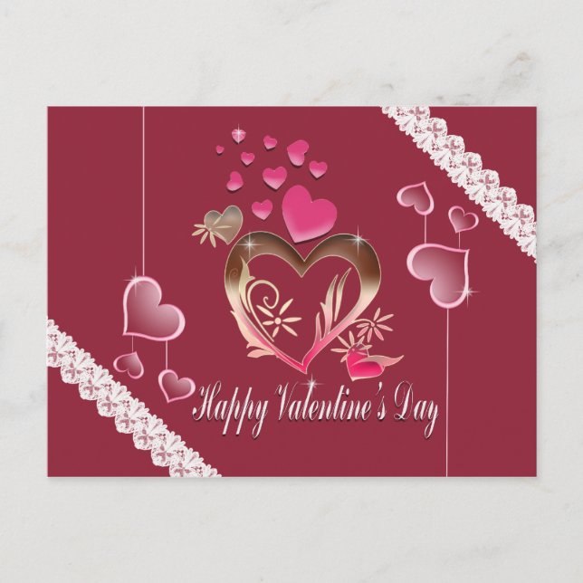 Happy Valentine's Day Feiertagspostkarte (Vorderseite)