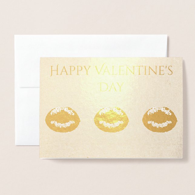 Happy Valentine's Day Folienkarte (Vorderseite mit Umschlag)