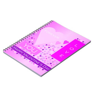 Happy Valentine's Day Forever Love Hört rosa Notizblock