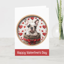 Happy Valentines Day French Bulldog Feiertagskarte