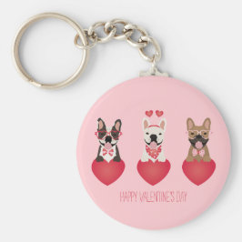 Happy Valentines Day French Bulldogs Schlüsselanhänger