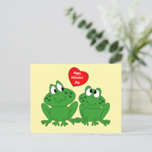 Happy Valentine's Day Frogs Postkarte
