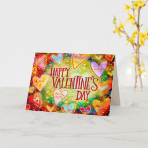 Happy Valentine's Day Fun Conversation Hearts Karte