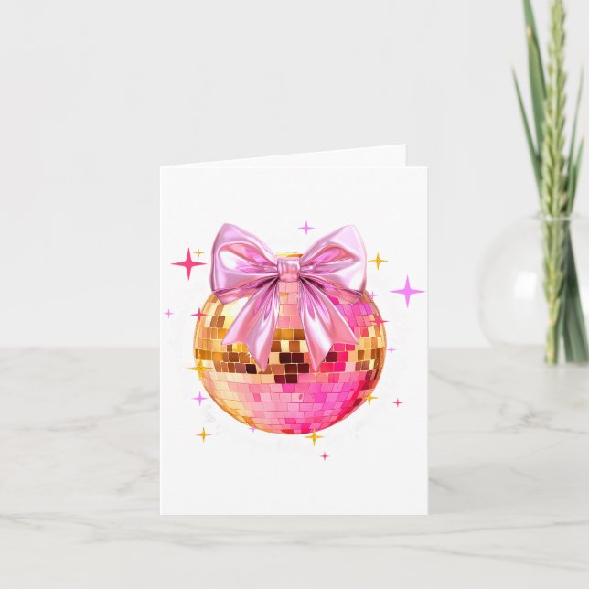 Happy Valentine's Day Funny Coquette Disco Ball Gi Karte (Vorderseite)