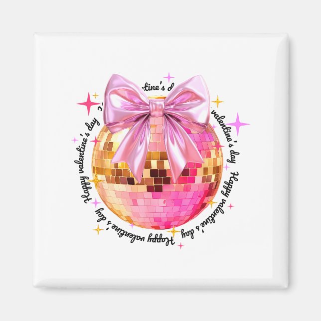 Happy Valentine's Day Funny Coquette Disco Ball Gi Magnet (Vorne)