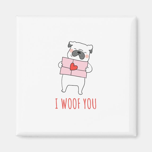 Happy Valentine's Day -Funny Dog Valentine Quotes  Magnet (Vorne)