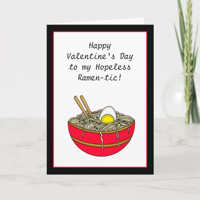 Happy Valentine's Day | Funny Food Puffer Card Karte (Vorderseite)