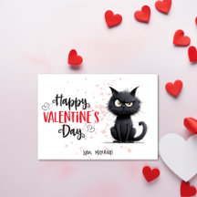 Happy Valentines Day Funny Pub Black Cat