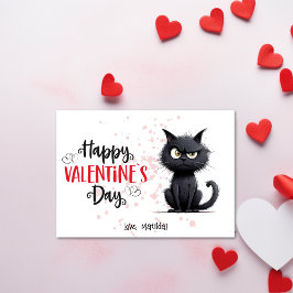Happy Valentines Day Funny Pub Black Cat Feiertagskarte