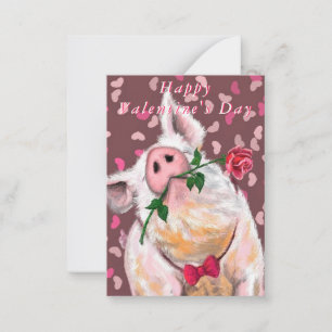Happy Valentine's Day - Gentleman Pig - Spaß Mitteilungskarte