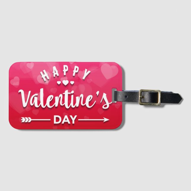 Happy Valentine's Day Gepäckanhänger (Vorderseite (Horizontal))