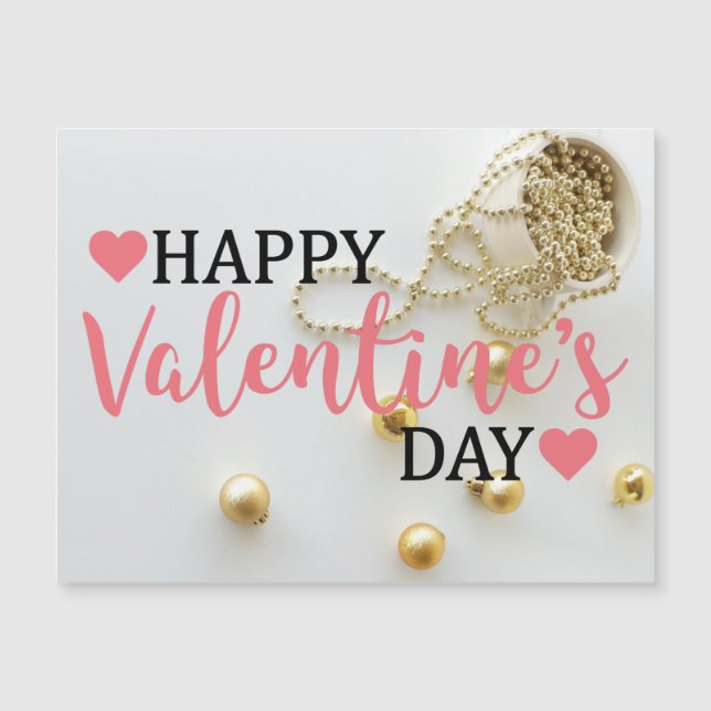 Happy Valentine's Day-Geschenk Postkarte | golden  (Vorderseite)