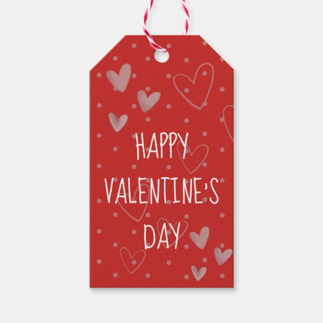 Happy Valentine's Day Geschenkanhänger (Vorderseite)