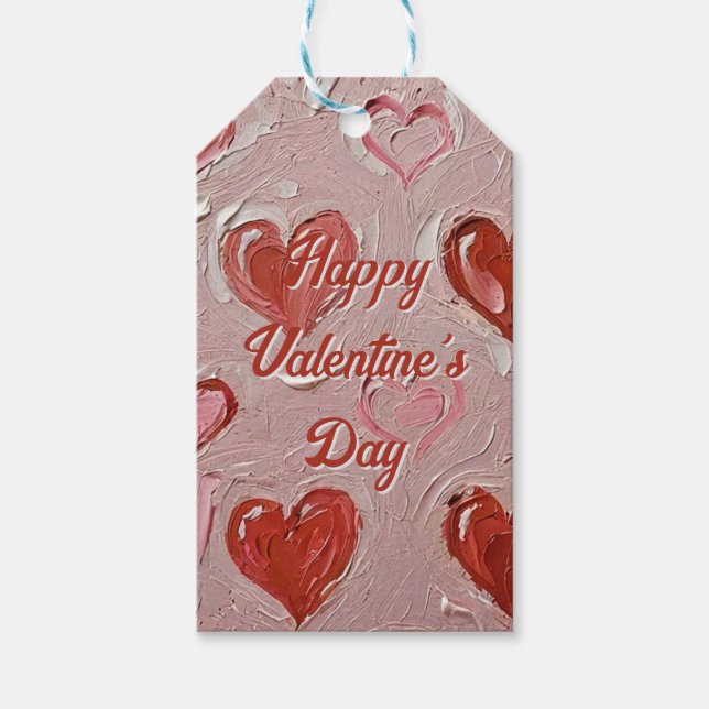 Happy Valentine's Day Geschenkanhänger (Vorderseite)