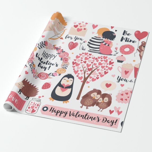 Happy Valentine's Day Geschenkpapier (Ungerollt)