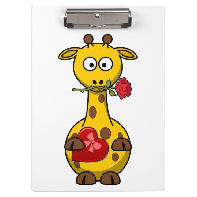 "HAPPY VALENTINE'S DAY" GIRAFFE KLEMMBRETT (Vorderseite)