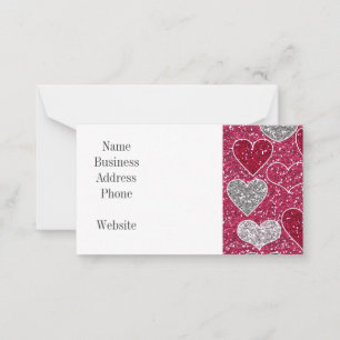 Happy Valentine's Day Glitzer Liebe Bling Hearts Mitteilungskarte