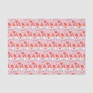 Happy Valentines Day Gnomes Muster Rot Seidenpapier