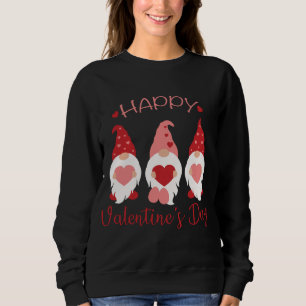Happy Valentine's Day Gnomes Red Kariert Hearts Li Sweatshirt