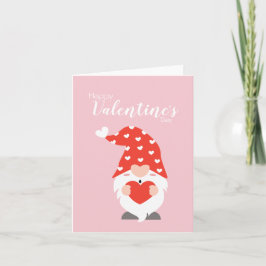 Happy Valentines Day Gnomes Red Pink Karte