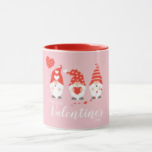 Happy Valentines Day Gnomes Red Pink Tasse