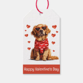 Happy Valentines Day Golden Retriever Dog Geschenkanhänger