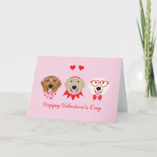 Happy Valentines Day Golden Retriever Hunde Feiertagskarte