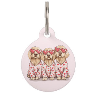 Happy Valentines Day Golden Retriever Hunde Haustiermarke