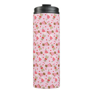 Happy Valentines Day Golden Retriever Hunde Thermosbecher