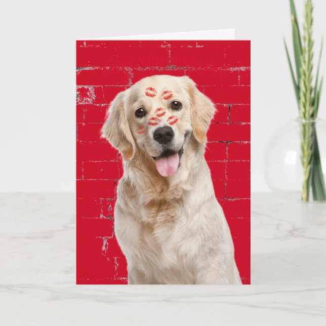 Happy Valentine's Day Golden Retriever Karte (Vorderseite)