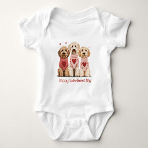 Happy Valentines Day Goldendoodle Hunde Baby Strampler