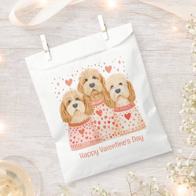 Happy Valentines Day Goldendoodle Hunde Geschenktütchen (Ausgeschnitten)