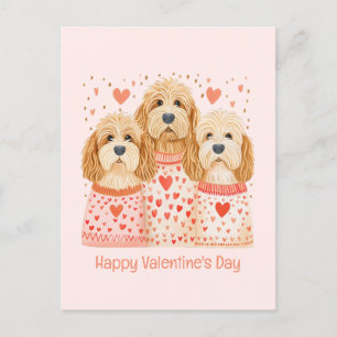 Happy Valentines Day Goldendoodle Hunde Postkarte