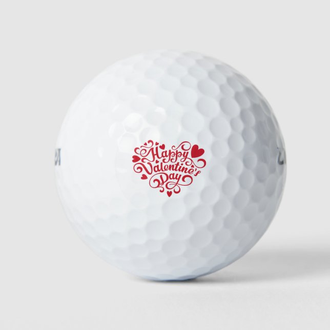 Happy Valentines Day Golf Balls Golfball (Vorderseite)