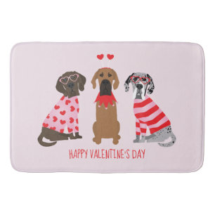 Happy Valentines Day Great Dane Hunde Badematte