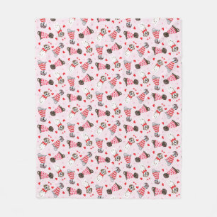 Happy Valentines Day Great Dane Hunde Fleecedecke