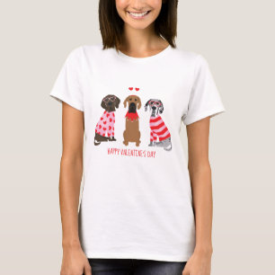 Happy Valentines Day Great Dane Hunde T-Shirt