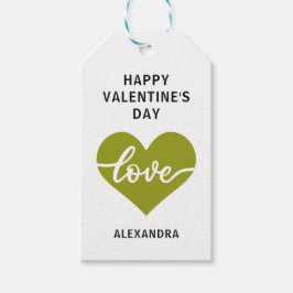 Happy Valentine's day green simple heart Liebe Geschenkanhänger