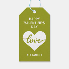 Happy Valentine's day green simple heart Liebe Geschenkanhänger