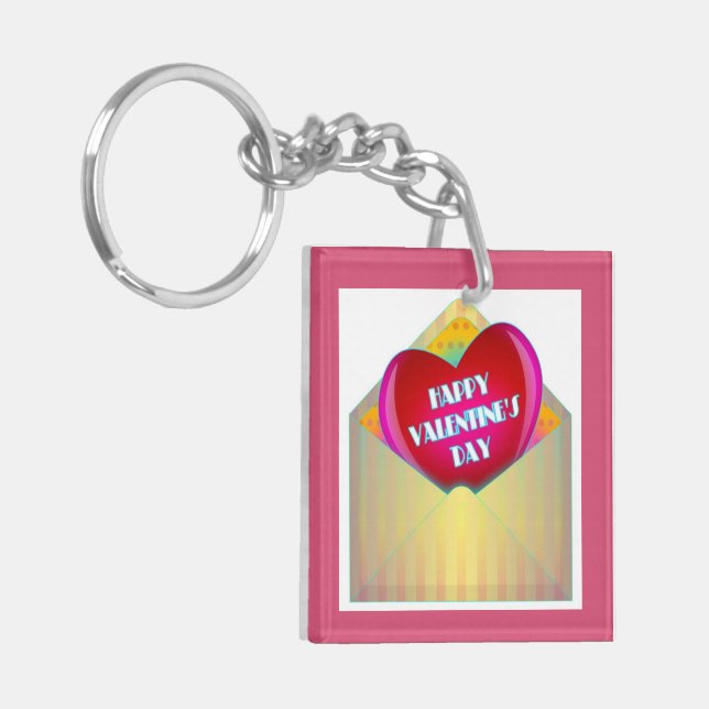 "HAPPY VALENTINE'S DAY" GREETING CARD SCHLÜSSELANHÄNGER (Vorderseite links)