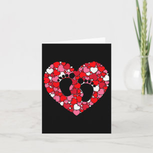 Happy Valentines Day Heart & amp; Baby Feet Pregna Karte