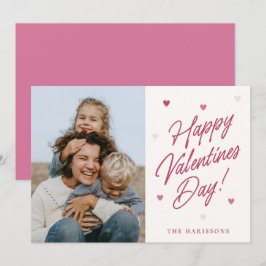 Happy Valentines Day Heart family Photo Card Feiertagskarte
