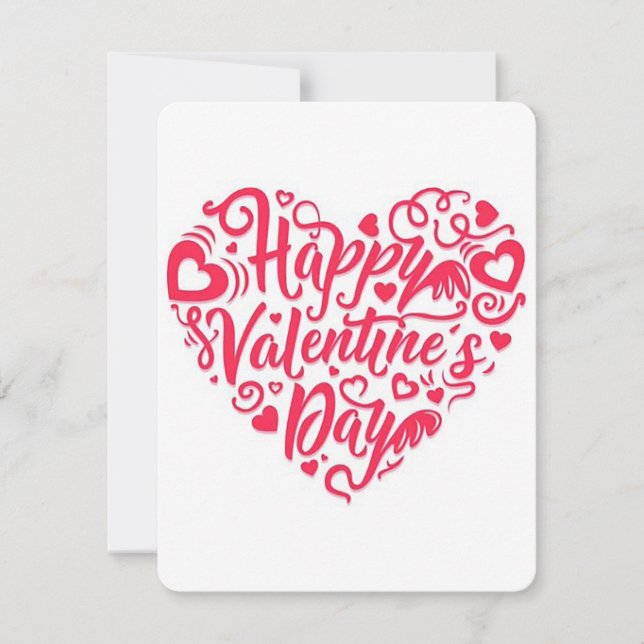 Happy Valentines Day Heart Feiertagskarte (Vorderseite)
