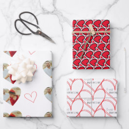 Happy Valentine's Day Heart Foto Einfach Geschenkpapier Set